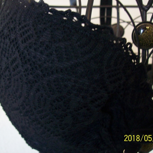 H&M Crochet Detail, 34A Bikini top, Black - Picture 2 of 6